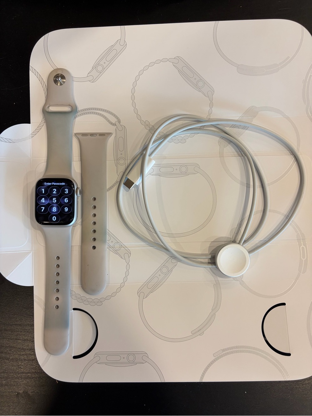 Apple Watch Series 8 (Silver/Gray) with Gray Sport Band